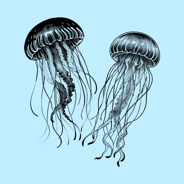 Black-White Jellyfish by Yilsi