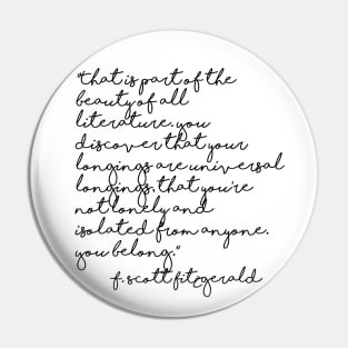 The beauty of all literature - Fitzgerald quote Pin