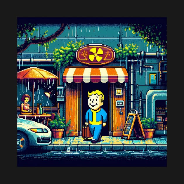 Pixel Art VaultBoy Tokyo City 2048 by YourStyleB