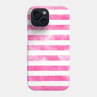 Pink Uneven Stripes Pattern Watercolor Abstract Cute  Girly Pretty Trendy Design Phone Case