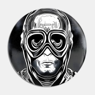 man wearing a helmet and goggles Pin