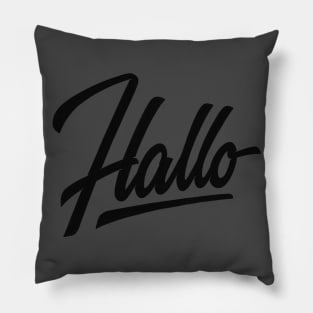 Hallo_ Blk Pillow