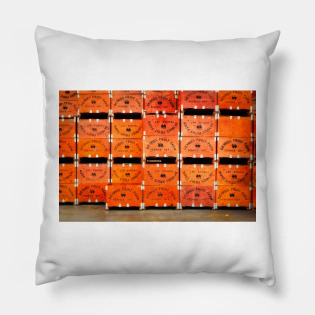 Stacked Apple Crates Pillow by Robert Alsop