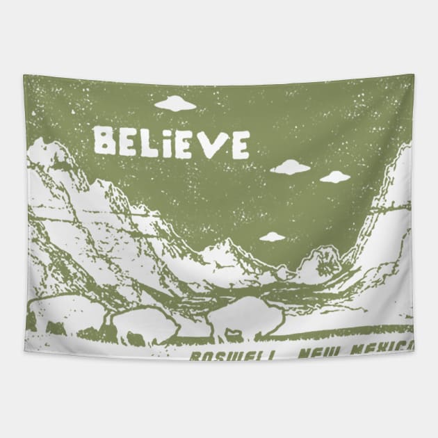 Believe Roswell UFO Tapestry by Kimber27