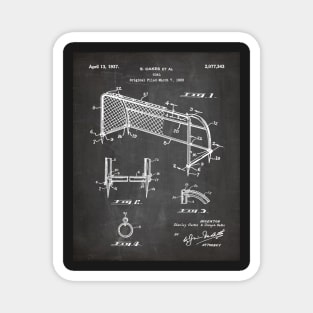 Soccer Patent - Soccer Goal Art - Black Chalkboard Magnet