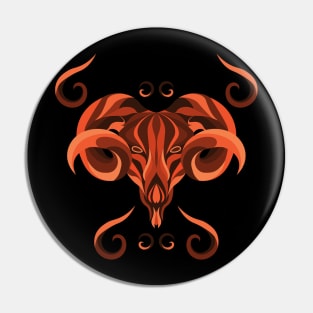 Aries Zodiac Sign - Orange Pin