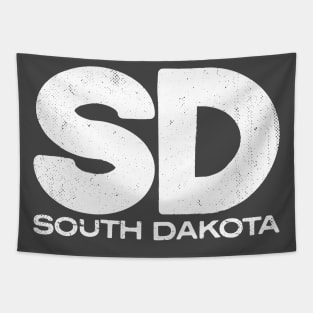 SD South Dakota Vintage State Typography Tapestry