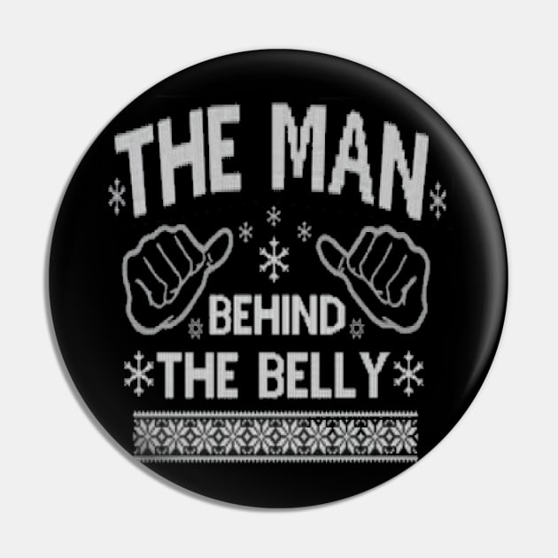 The Man Behind The Belly. Christmas Couples Matching Outfit Pin by Kribis