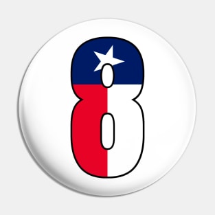 Number 8 Texas Flag Pin