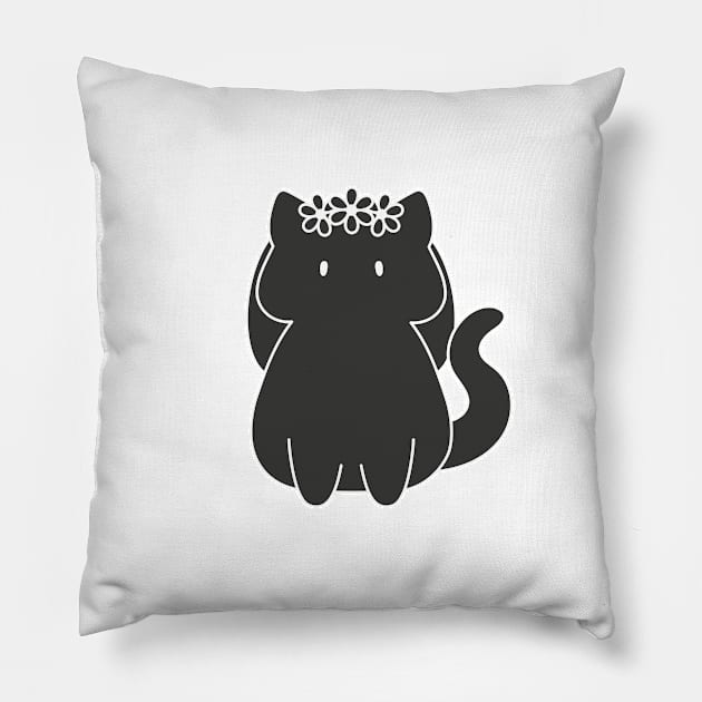 Virgo Cat Zodiac Sign (Black and White) Pillow by artdorable