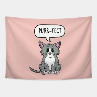 Purrfect Cat Pun Tapestry