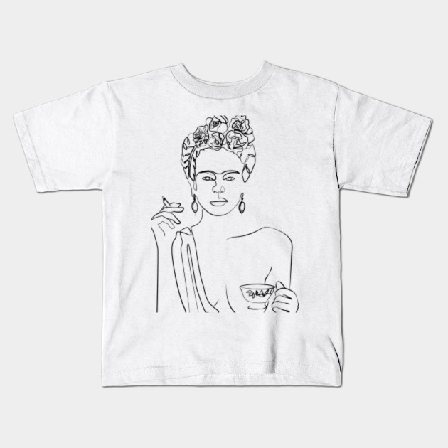Frida Kahlo Line Art Frida Kahlo Print Kids T Shirt Teepublic