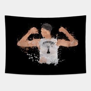 Wembanyama Paint Splatter Art Tapestry