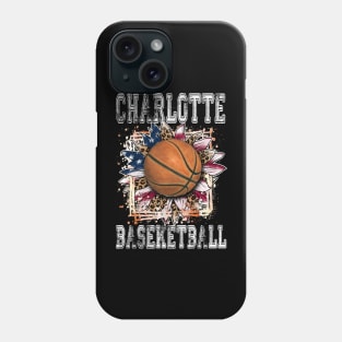 American Flag Personalized Charlotte Proud Name Basketball Phone Case