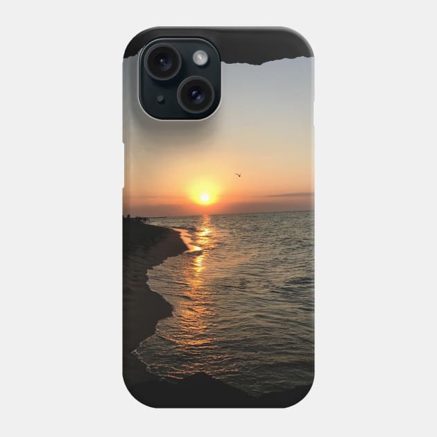 Beautiful photo of ocean waves and sunset sky landscape USA nature lovers Phone Case by BoogieCreates