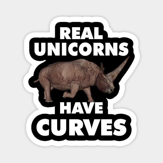 Real Unicorns Have Curves Magnet by paola.illustrations