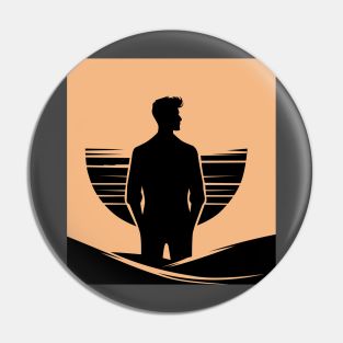 male silhouette Pin