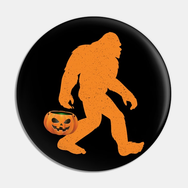 Bigfoot Funny Halloween Trick or Treat Pin by foxmqpo