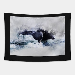 Whale tail Tapestry