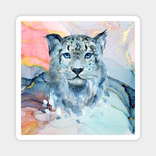 Painted Snow Leopard Magnet