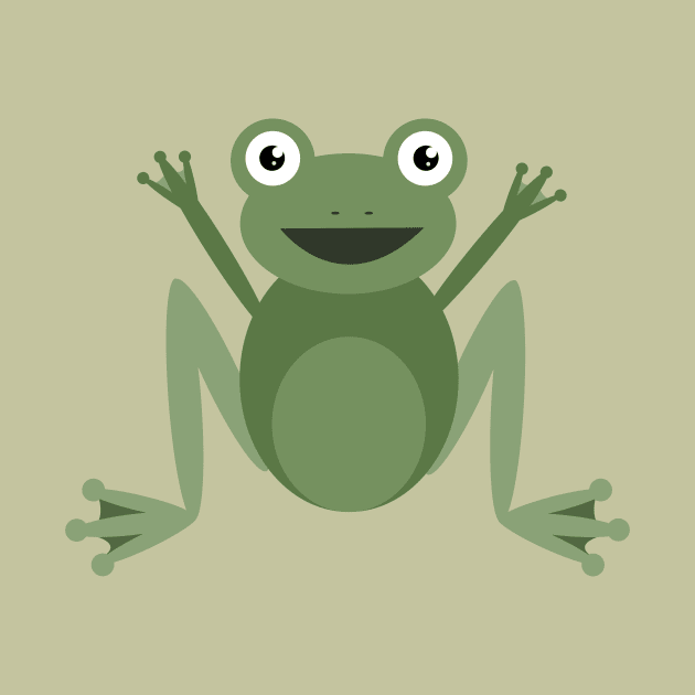 Green happy frog by deadblackpony