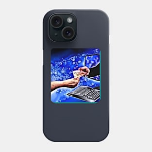 Hand to hand paying through screen abstract make money Phone Case