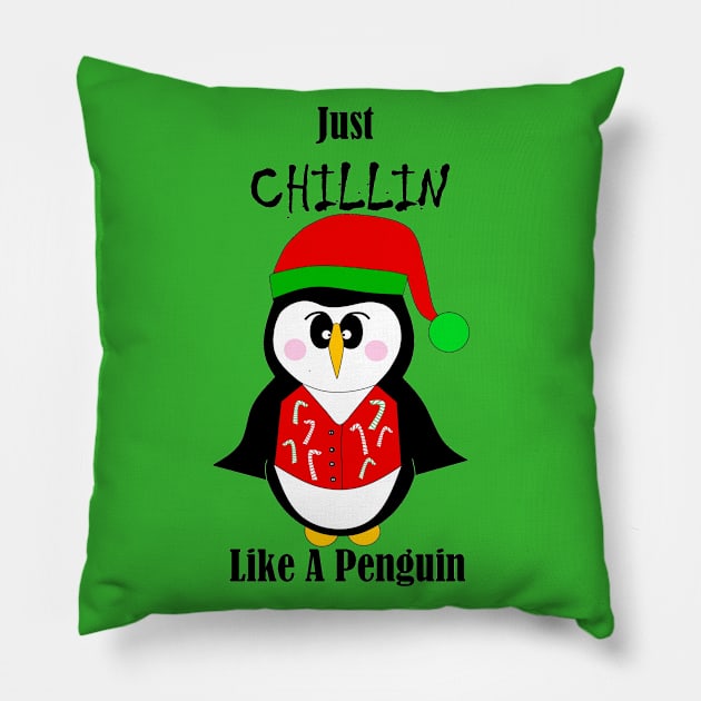 CHILLIN Funny Penguin. Pillow by SartorisArt1