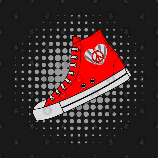 Red High Top Sneaker by 1001Kites