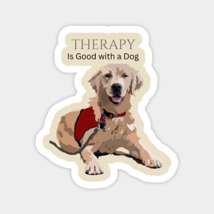 Therapy Dog Burgundy Magnet