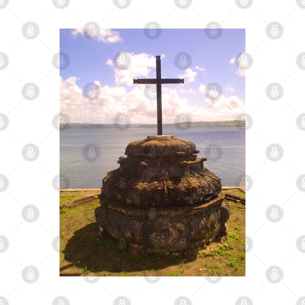 wooden cross on the riverbank by Marccelus