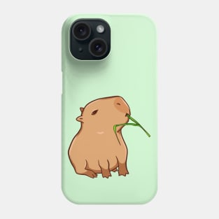 Capybara with a leaf Phone Case