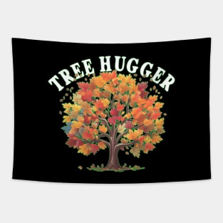 Tree Hugger Fall Tree Nature Lover Season Change Tapestry