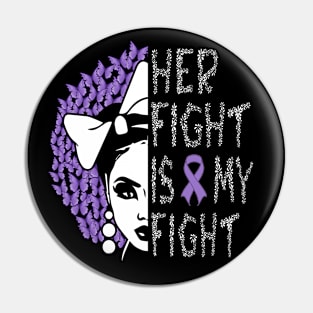 Her Fight Is My Fight Teal Ribbon Awareness Women Cute Pin