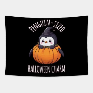 Penguin-Sized Halloween Charm - Adorable and Funny Tapestry