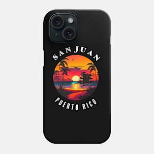 San Juan Puerto Rico Vintage Graphic Retro 70s Sunset Beach Phone Case