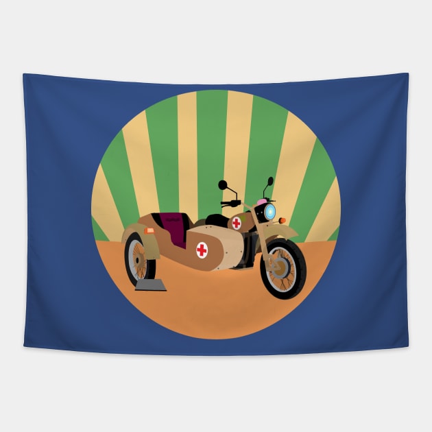 Motorcycle Old Timer Tapestry by momomoma