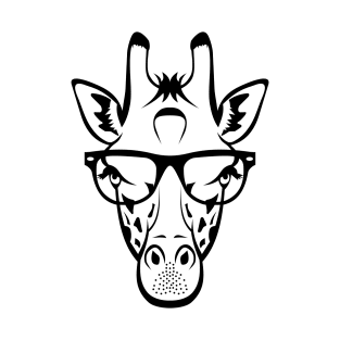 Giraffe Tallest Funny Animal With Trendy Glasses In Safari T-Shirt