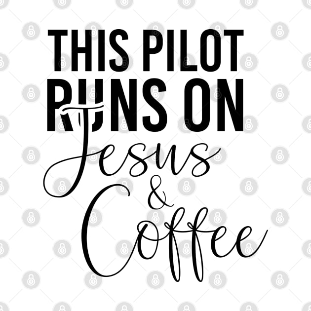 This pilot runs on Jesus and coffee job gift. Perfect present for mother dad friend him or her by SerenityByAlex