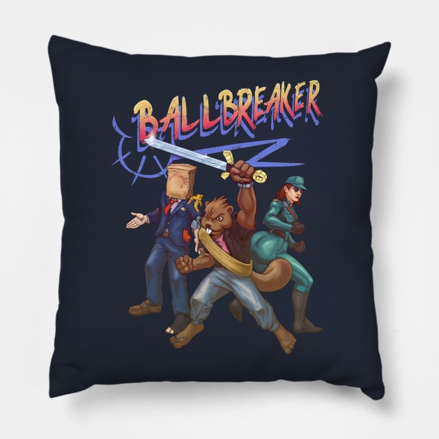 Ballbreaker Group - vintage Pillow by MunkeeWear