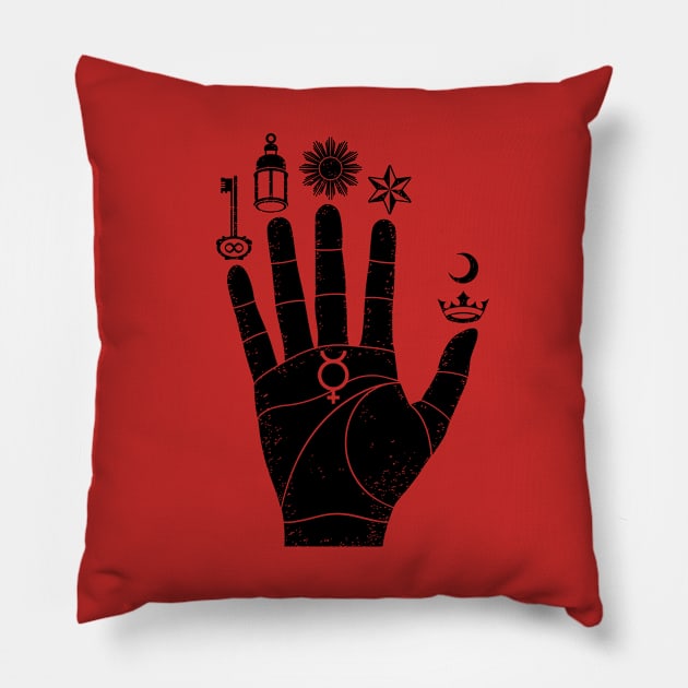 Hand of the Mysteries Pillow by marieltoigo