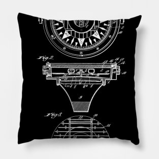 Mariner's Compass Vintage Patent Hand Drawing Pillow