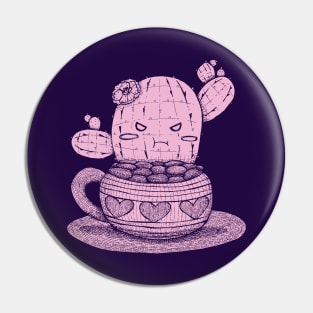 Cute Pouting Cactus Pin