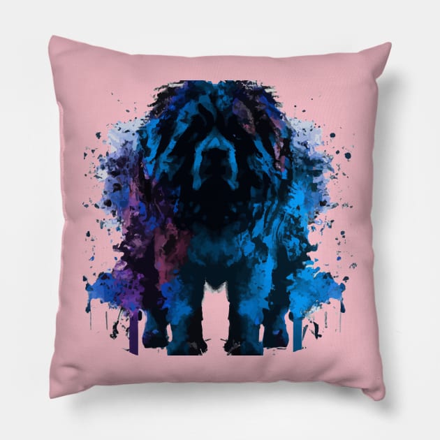 Leonberger Watercolor Stencil Pillow by Furrban