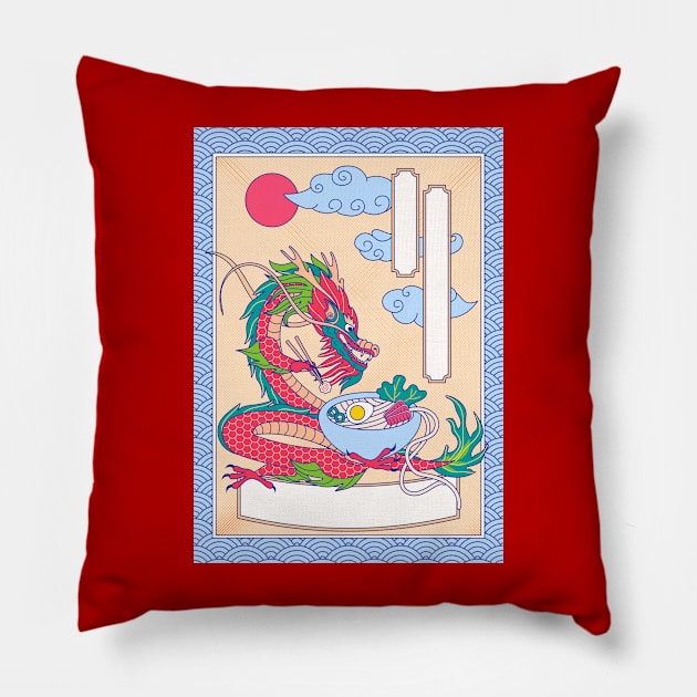 Ramen japanese noodles love Pillow by Indiestyle