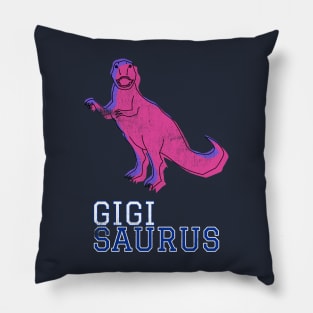 Gigi Saurus T Rex Pink Distressed Gift Idea Dinosaur Family Grandma Pillow