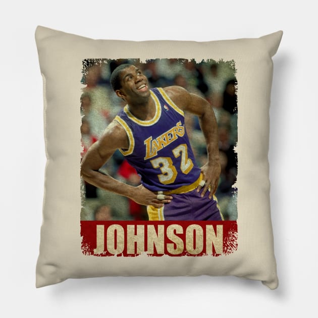 Magic Johnson - NEW RETRO STYLE Pillow by FREEDOM FIGHTER PROD