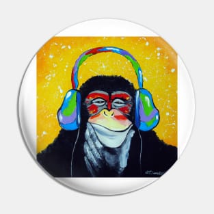 Monkey music lover Pin