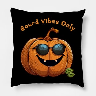 Gourd Vibes Only Vintage Halloween Pumpkin Tee Pillow