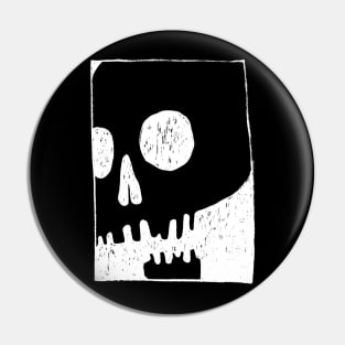 Hand-drawn comics inspired skull on black Pin