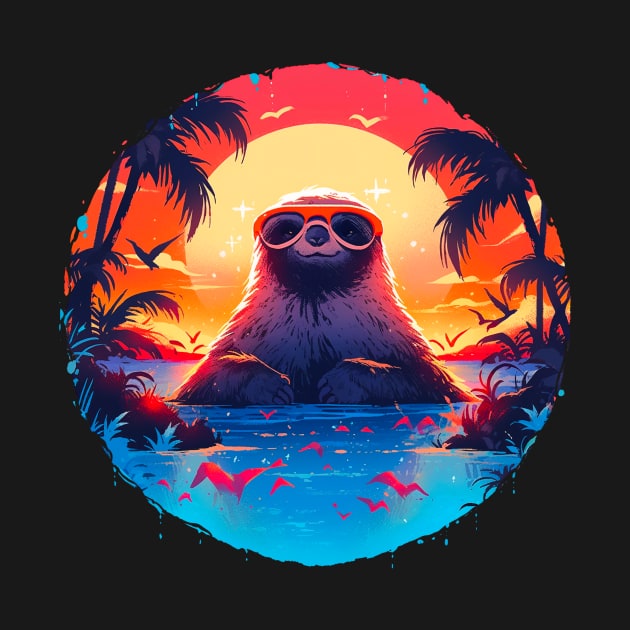 Sloth in sunglasses by NemfisArt